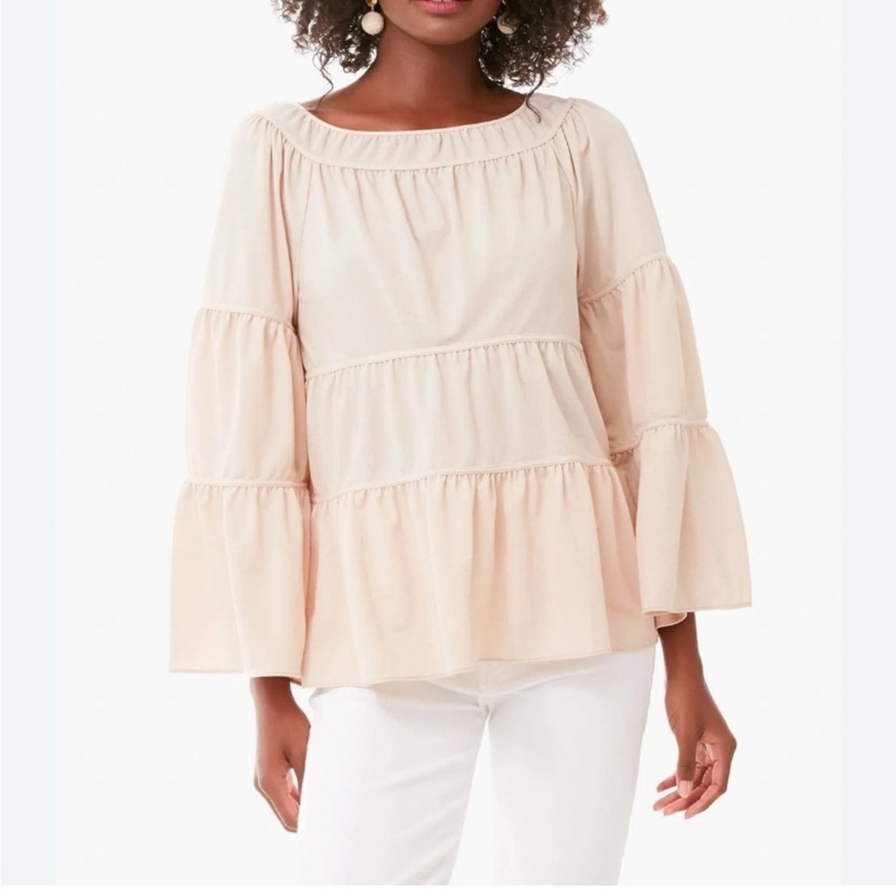 Rebecca Taylor Light Pink Tiered Blouse size L